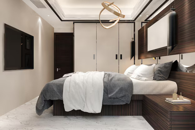 Desain Kamar Tidur dengan Lemari Built-in untuk Hemat Ruang